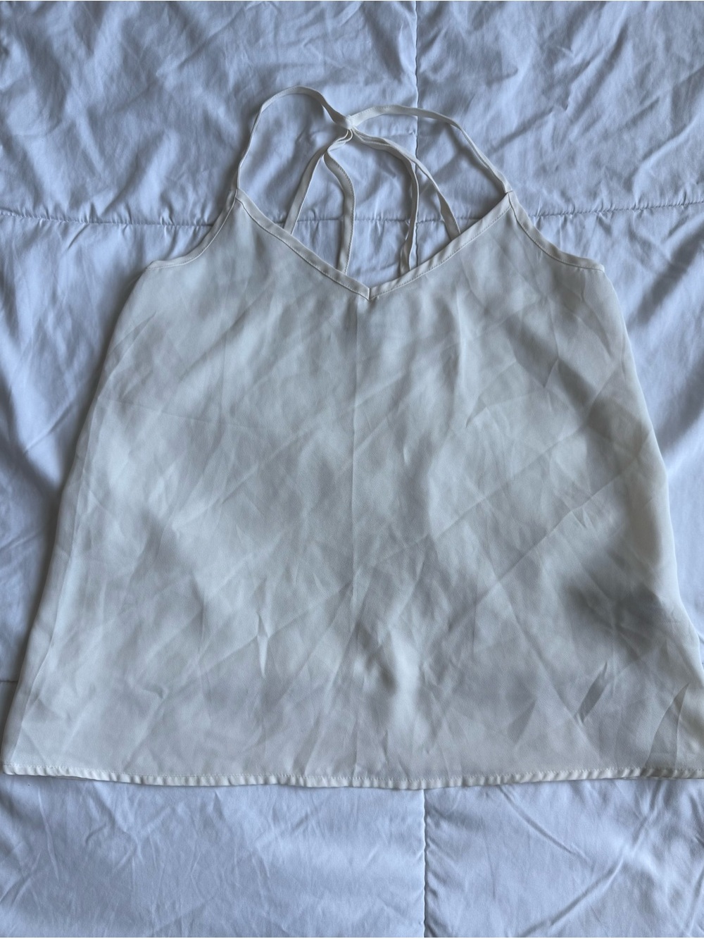 Abercrombie & Fitch Cream V-Neck Double-Strap Camisole
